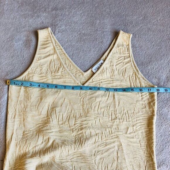 NWOT Oscar by Oscar de la Renta Petites Cream Knit Palms V-Neck Tank Top - Picture 8 of 8